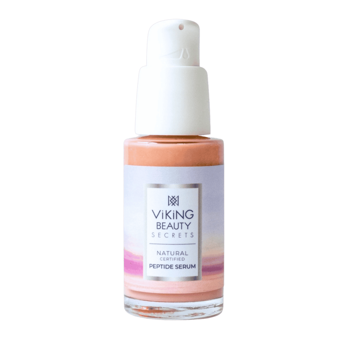 Peptide serum bottle on white background