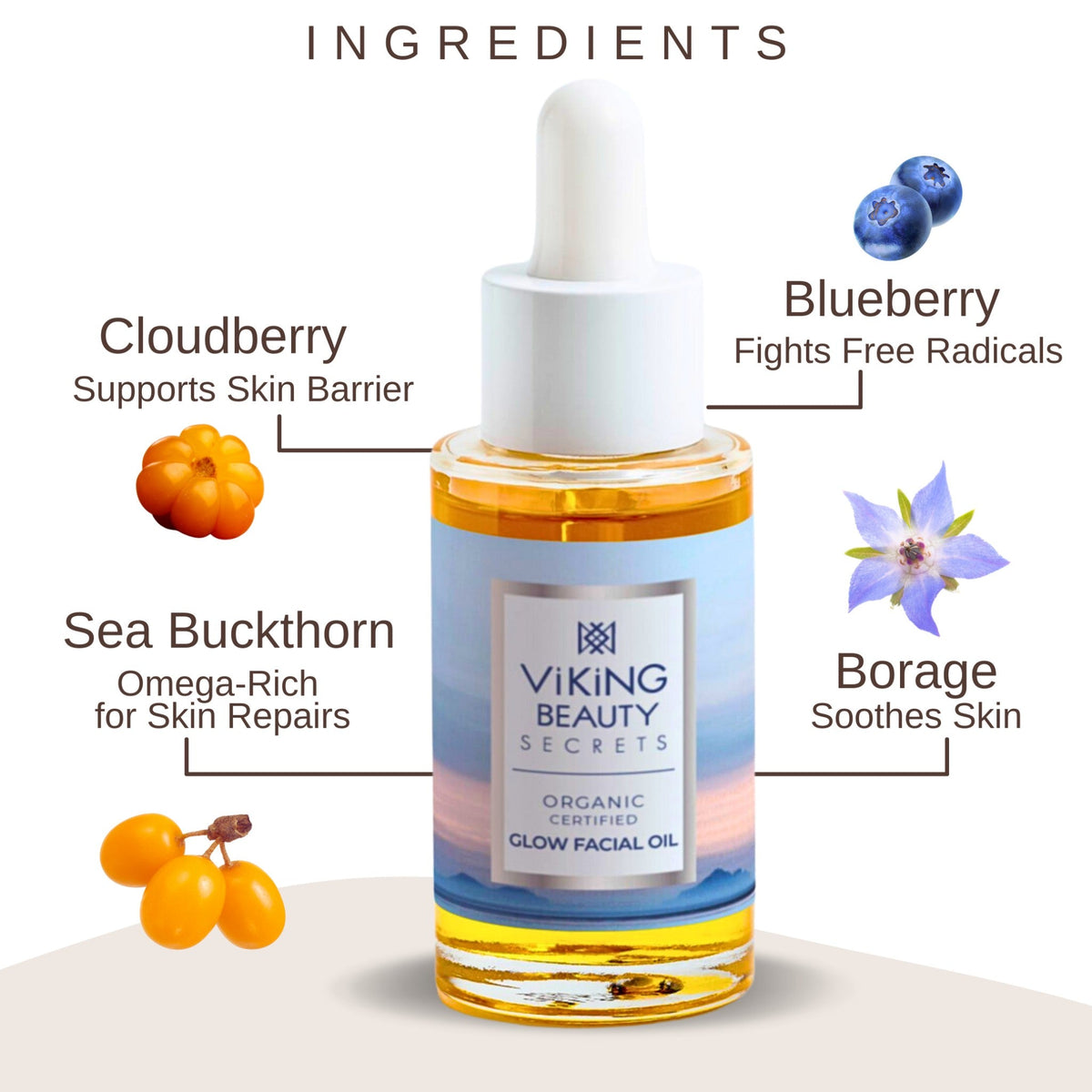 VIKING BEAUTY SECRETS Certified Organic Glow Facial Oil 30ml